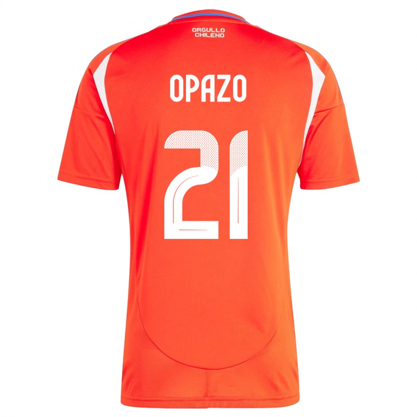 Niño Camiseta Chile Diego Opazo #21 Rojo 1ª Equipación 24-26 La Camisa México