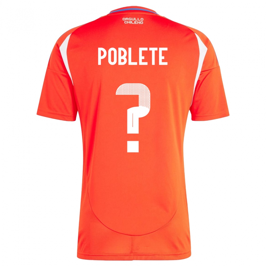 Niño Camiseta Chile José Poblete #0 Rojo 1ª Equipación 24-26 La Camisa México