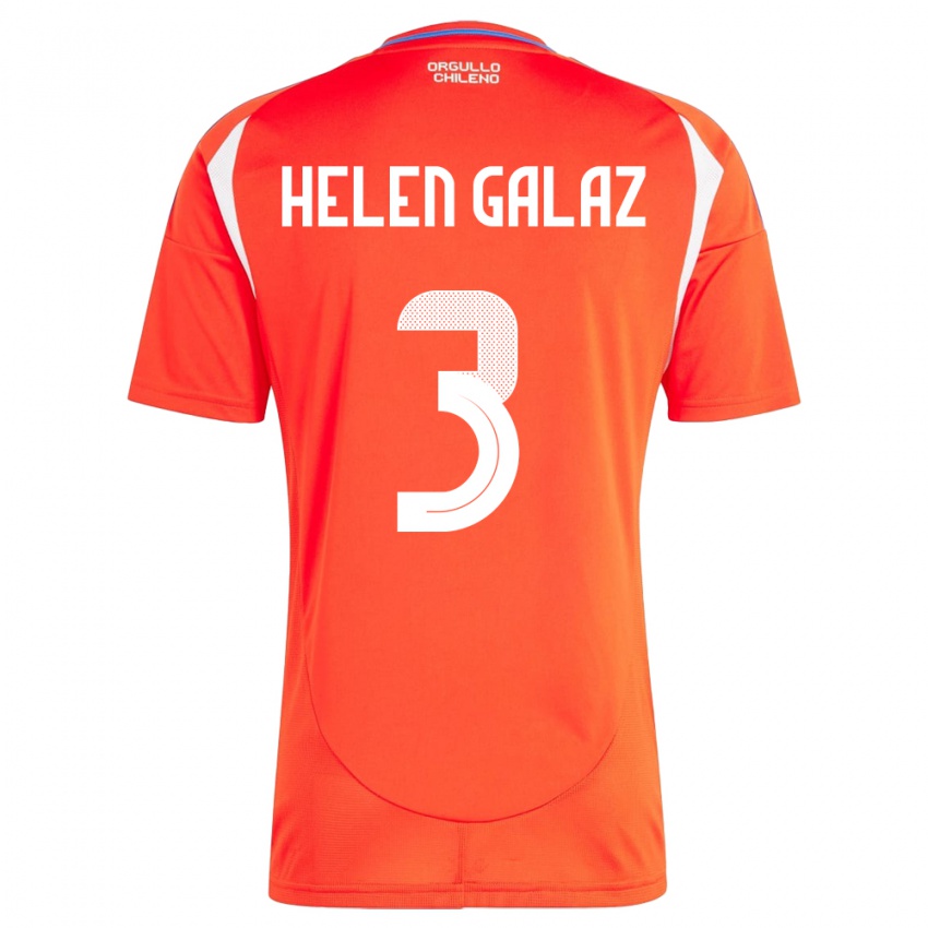 Niño Camiseta Chile Su Helen Galaz #3 Rojo 1ª Equipación 24-26 La Camisa México