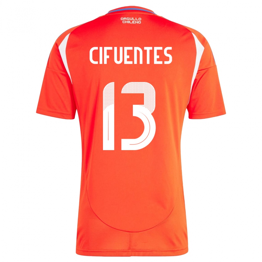 Niño Camiseta Chile Anaís Cifuentes #13 Rojo 1ª Equipación 24-26 La Camisa México