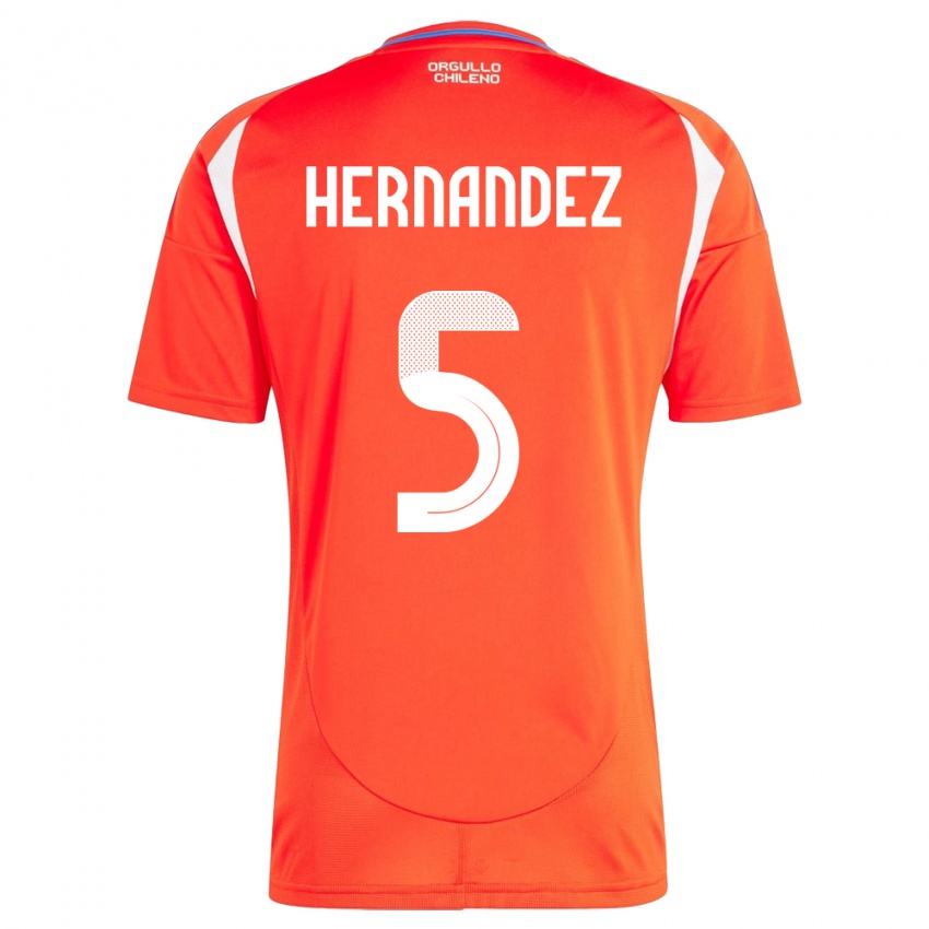 Niño Camiseta Chile Monserrat Hernández #5 Rojo 1ª Equipación 24-26 La Camisa México