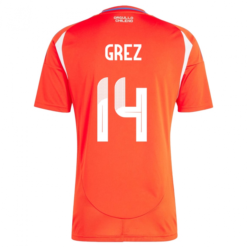 Niño Camiseta Chile Javiera Grez #14 Rojo 1ª Equipación 24-26 La Camisa México