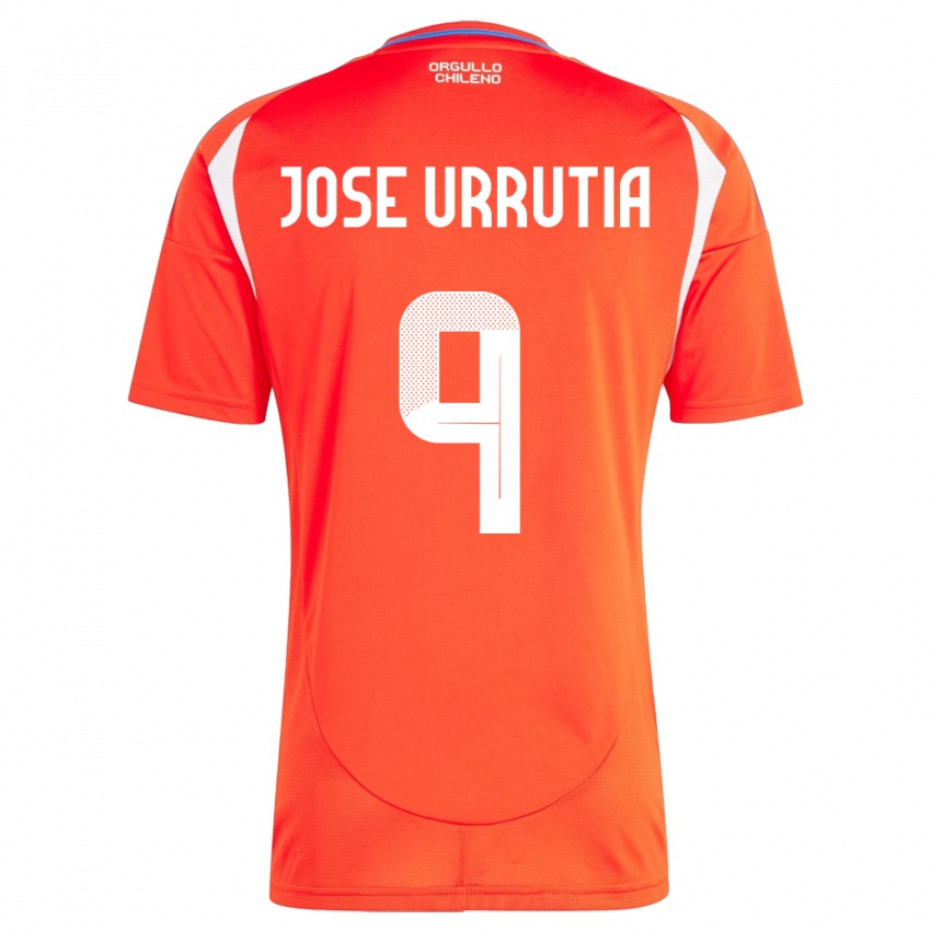 Niño Camiseta Chile María José Urrutia #9 Rojo 1ª Equipación 24-26 La Camisa México