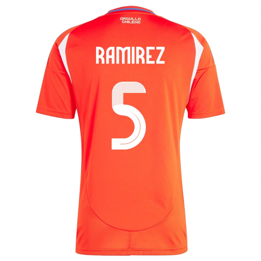 Niño Camiseta Chile Fernanda Ramírez #5 Rojo 1ª Equipación 24-26 La Camisa México