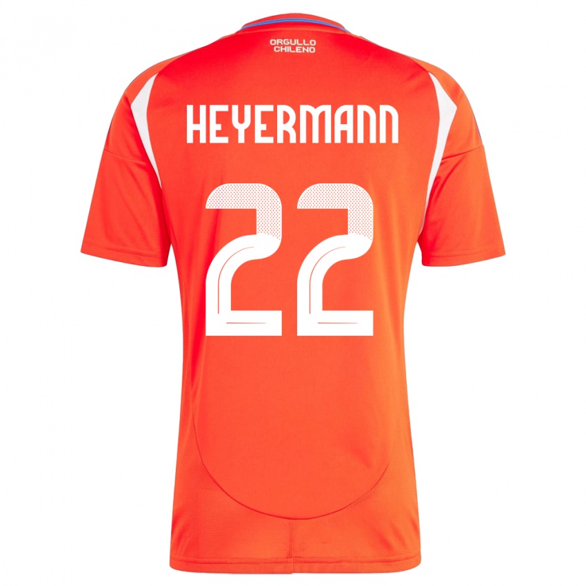 Niño Camiseta Chile Agustina Heyermann #22 Rojo 1ª Equipación 24-26 La Camisa México