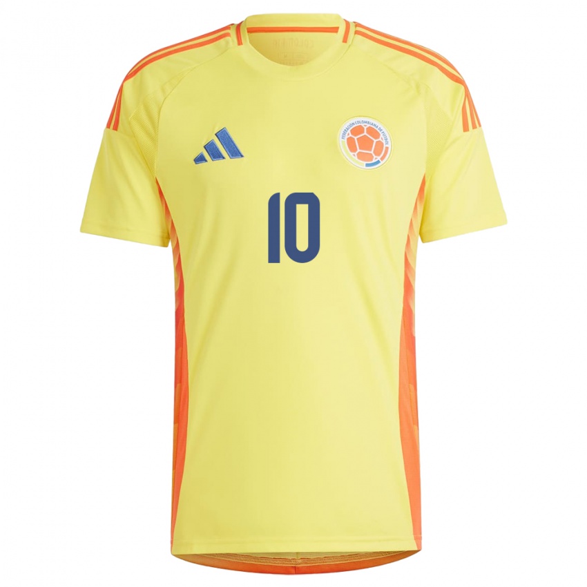 Niño Camiseta Colombia Yisela Cuesta #10 Amarillo 1ª Equipación 24-26 La Camisa México