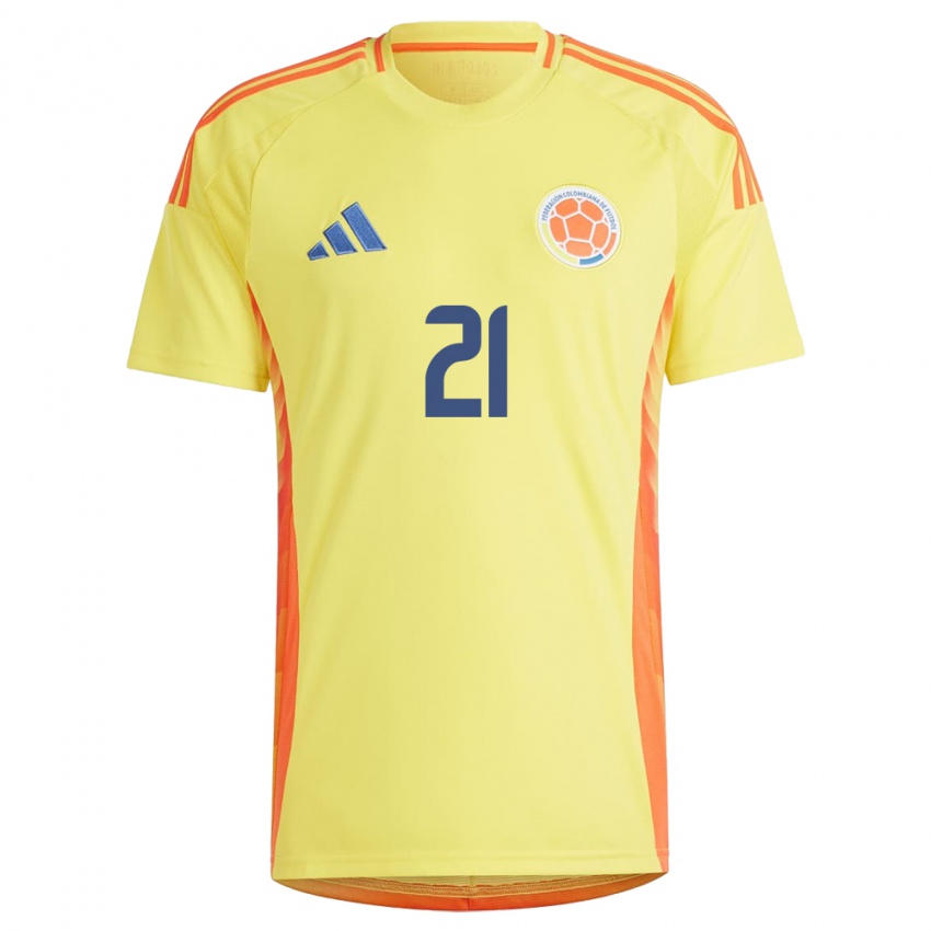 Niño Camiseta Colombia Ingrid Vidal #21 Amarillo 1ª Equipación 24-26 La Camisa México