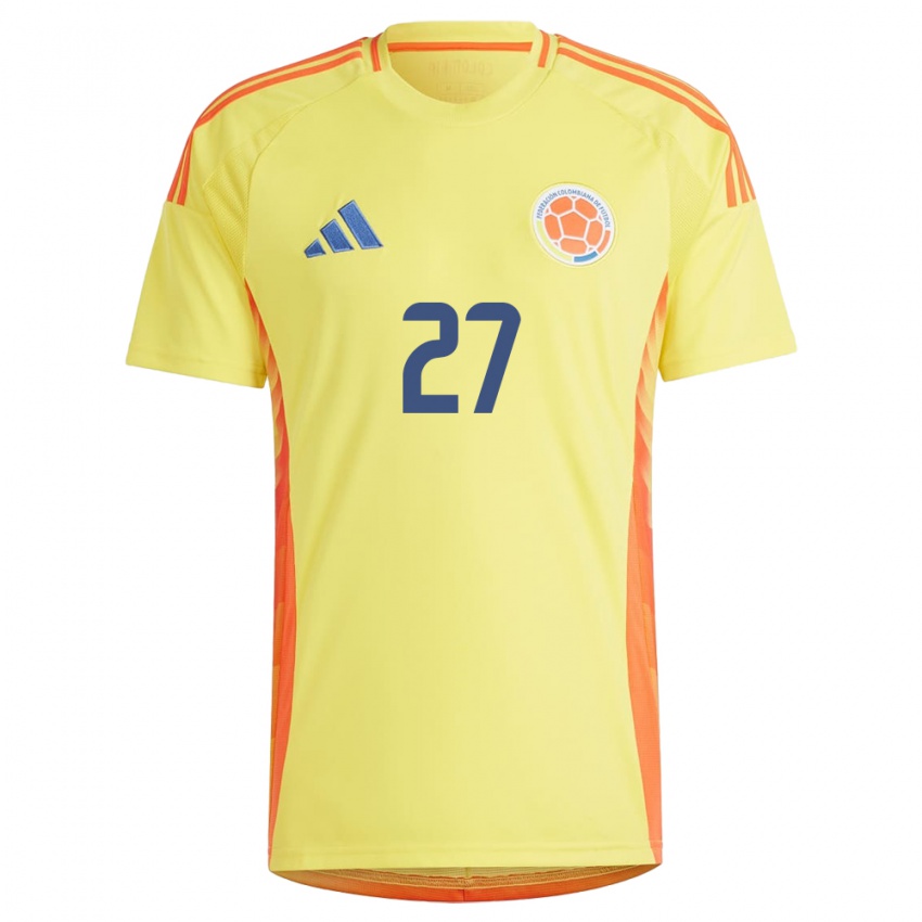 Niño Camiseta Colombia Natalia Gaitán #27 Amarillo 1ª Equipación 24-26 La Camisa México