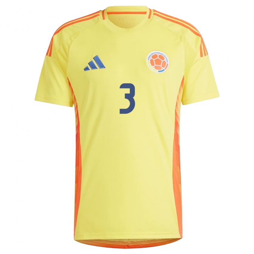 Niño Camiseta Colombia Carlos Manuel González #3 Amarillo 1ª Equipación 24-26 La Camisa México