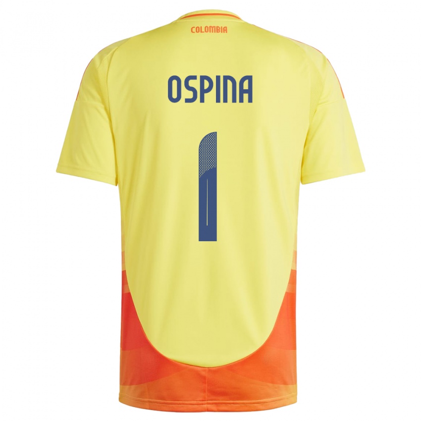 Niño Camiseta Colombia David Ospina #1 Amarillo 1ª Equipación 24-26 La Camisa México