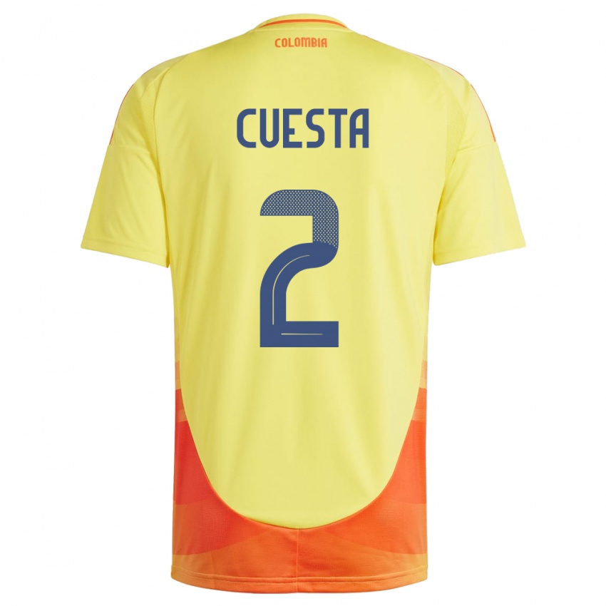 Niño Camiseta Colombia Carlos Cuesta #2 Amarillo 1ª Equipación 24-26 La Camisa México