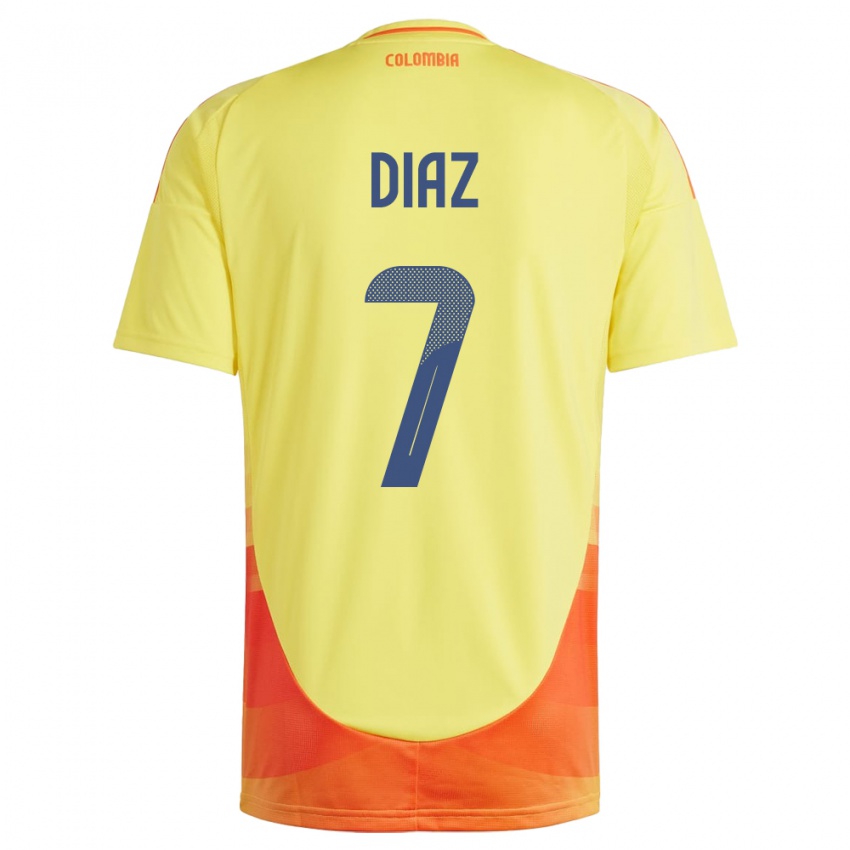 Niño Camiseta Colombia Luis Díaz #7 Amarillo 1ª Equipación 24-26 La Camisa México