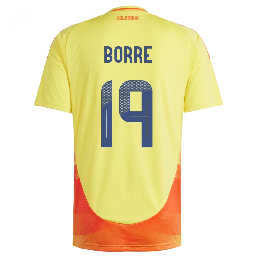 Niño Camiseta Colombia Rafael Borré #19 Amarillo 1ª Equipación 24-26 La Camisa México