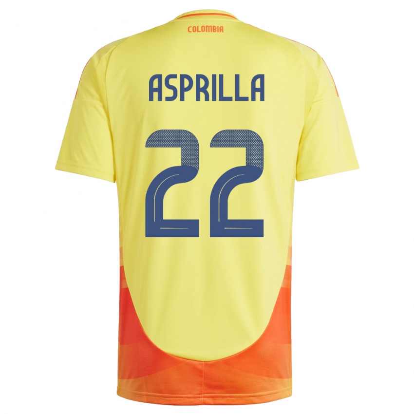 Niño Camiseta Colombia Yáser Asprilla #22 Amarillo 1ª Equipación 24-26 La Camisa México