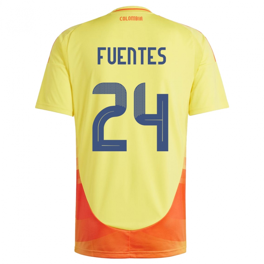 Niño Camiseta Colombia Gabriel Fuentes #24 Amarillo 1ª Equipación 24-26 La Camisa México