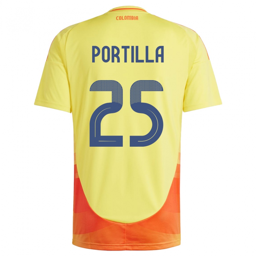 Niño Camiseta Colombia Juan Portilla #25 Amarillo 1ª Equipación 24-26 La Camisa México