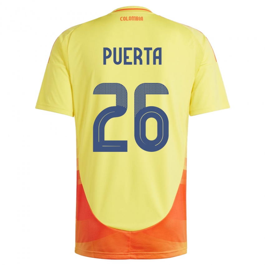 Niño Camiseta Colombia Gustavo Puerta #26 Amarillo 1ª Equipación 24-26 La Camisa México