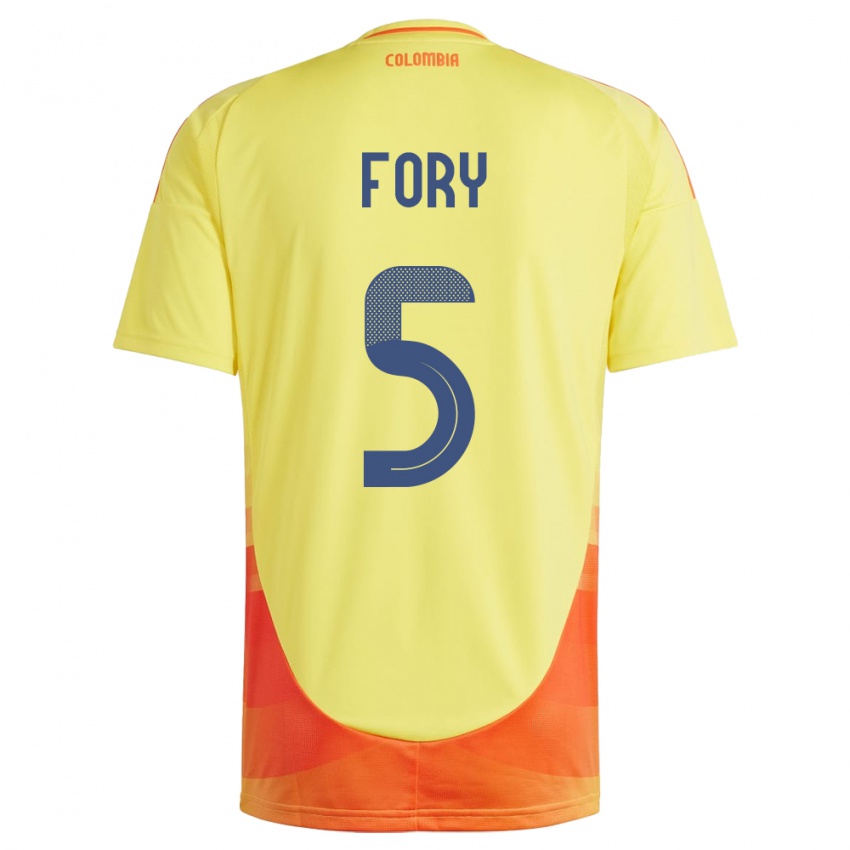 Niño Camiseta Colombia Jimer Fory #5 Amarillo 1ª Equipación 24-26 La Camisa México