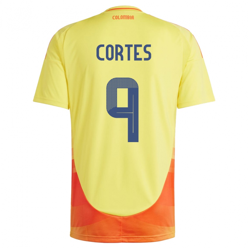 Niño Camiseta Colombia Carlos Cortés #9 Amarillo 1ª Equipación 24-26 La Camisa México