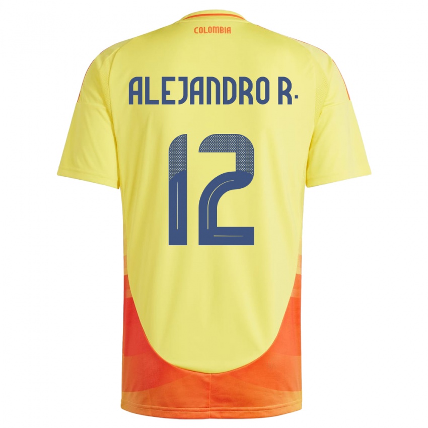 Niño Camiseta Colombia Alejandro Rodríguez #12 Amarillo 1ª Equipación 24-26 La Camisa México