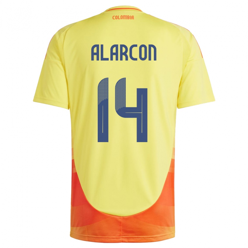 Niño Camiseta Colombia Andrés Alarcón #14 Amarillo 1ª Equipación 24-26 La Camisa México