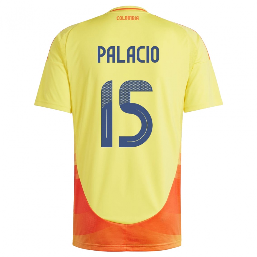 Niño Camiseta Colombia Nelson Palacio #15 Amarillo 1ª Equipación 24-26 La Camisa México