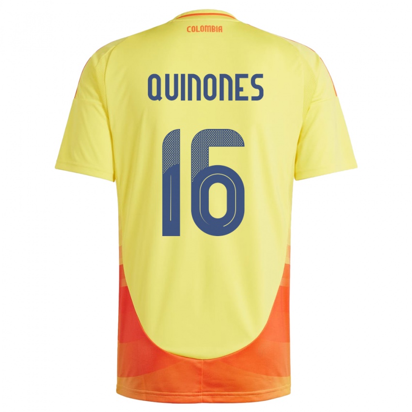 Niño Camiseta Colombia Nelson Quiñónes #16 Amarillo 1ª Equipación 24-26 La Camisa México