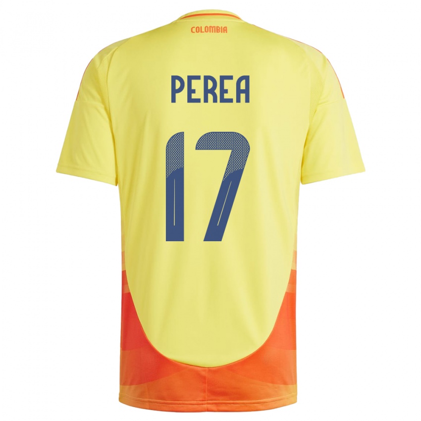 Niño Camiseta Colombia Óscar Perea #17 Amarillo 1ª Equipación 24-26 La Camisa México