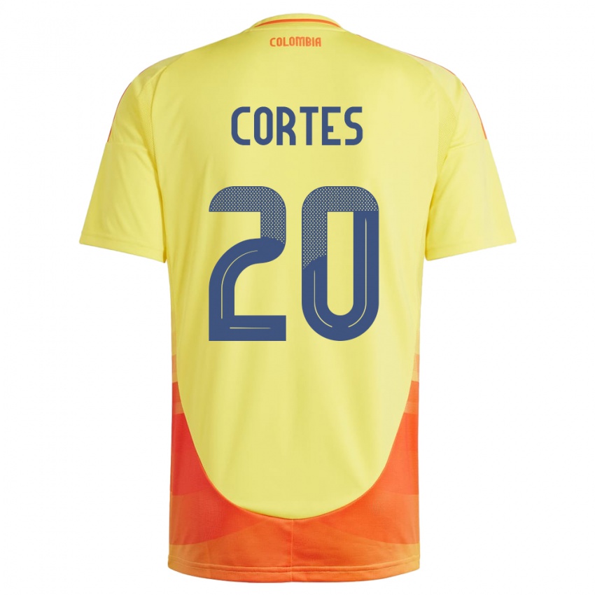 Niño Camiseta Colombia Óscar Cortés #20 Amarillo 1ª Equipación 24-26 La Camisa México