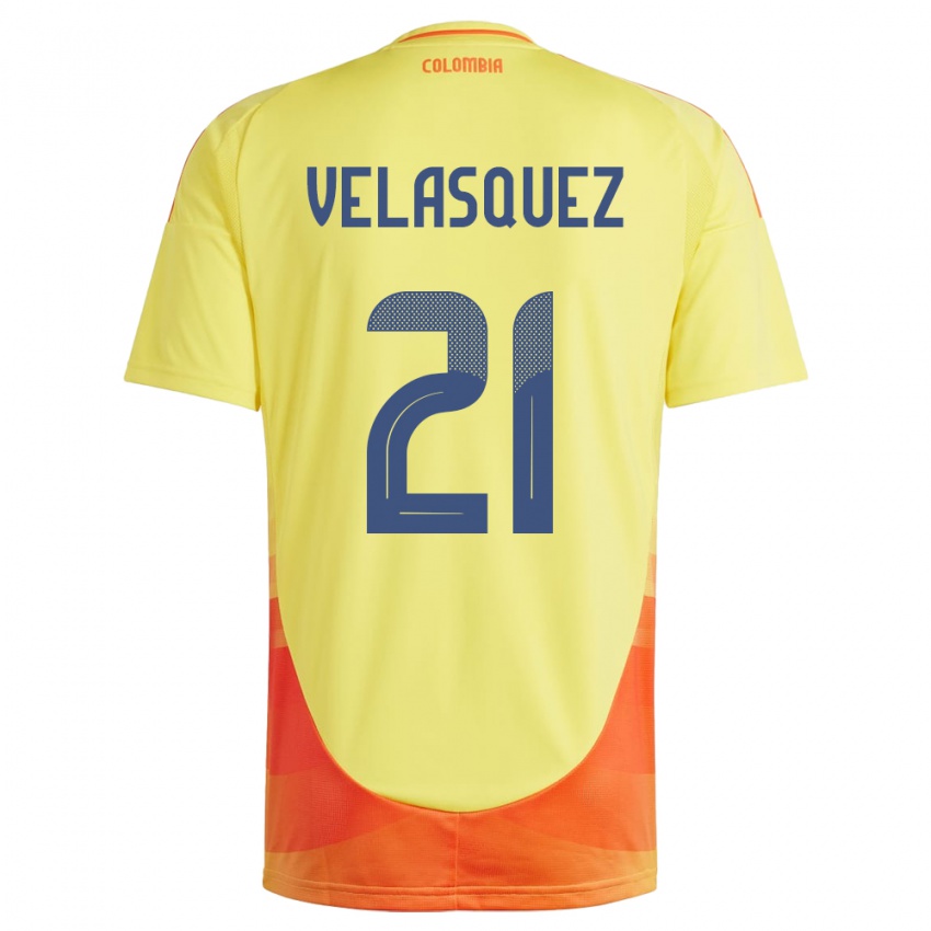 Niño Camiseta Colombia Samuel Velásquez #21 Amarillo 1ª Equipación 24-26 La Camisa México