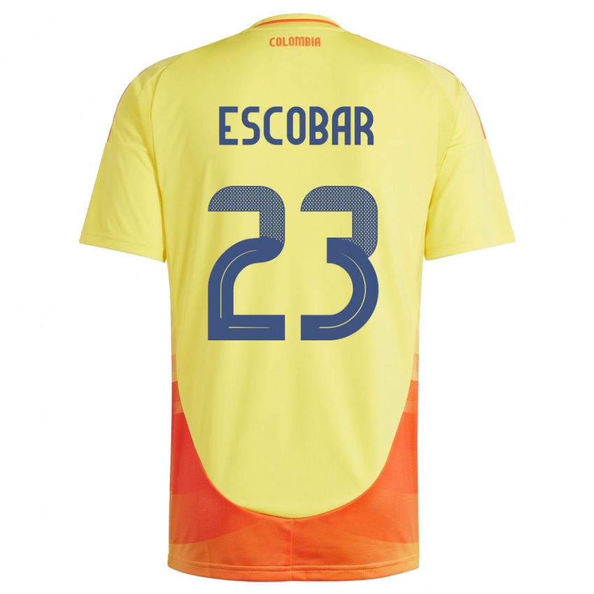 Niño Camiseta Colombia Josen Escobar #23 Amarillo 1ª Equipación 24-26 La Camisa México