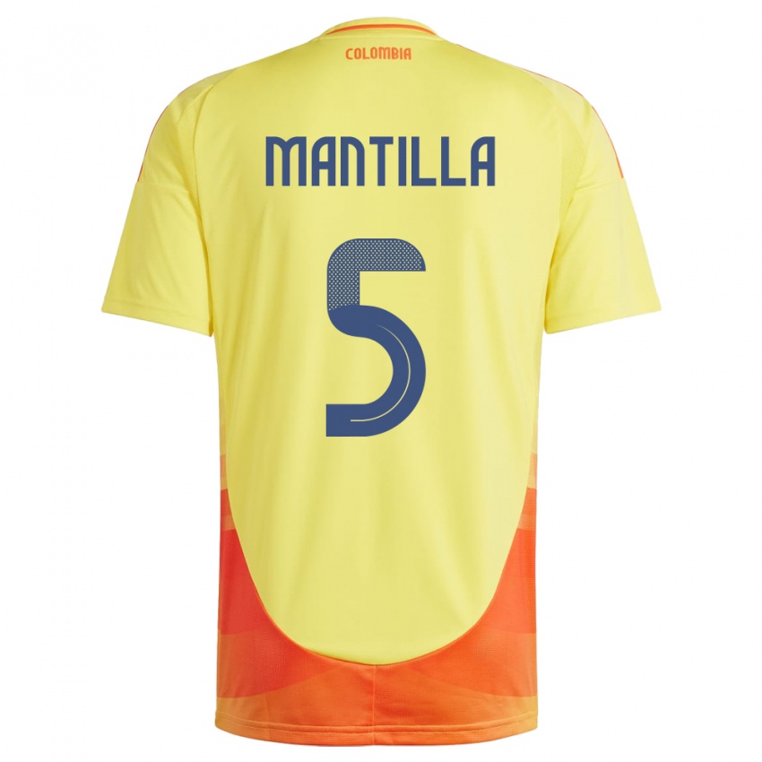 Niño Camiseta Colombia Kevin Mantilla #5 Amarillo 1ª Equipación 24-26 La Camisa México