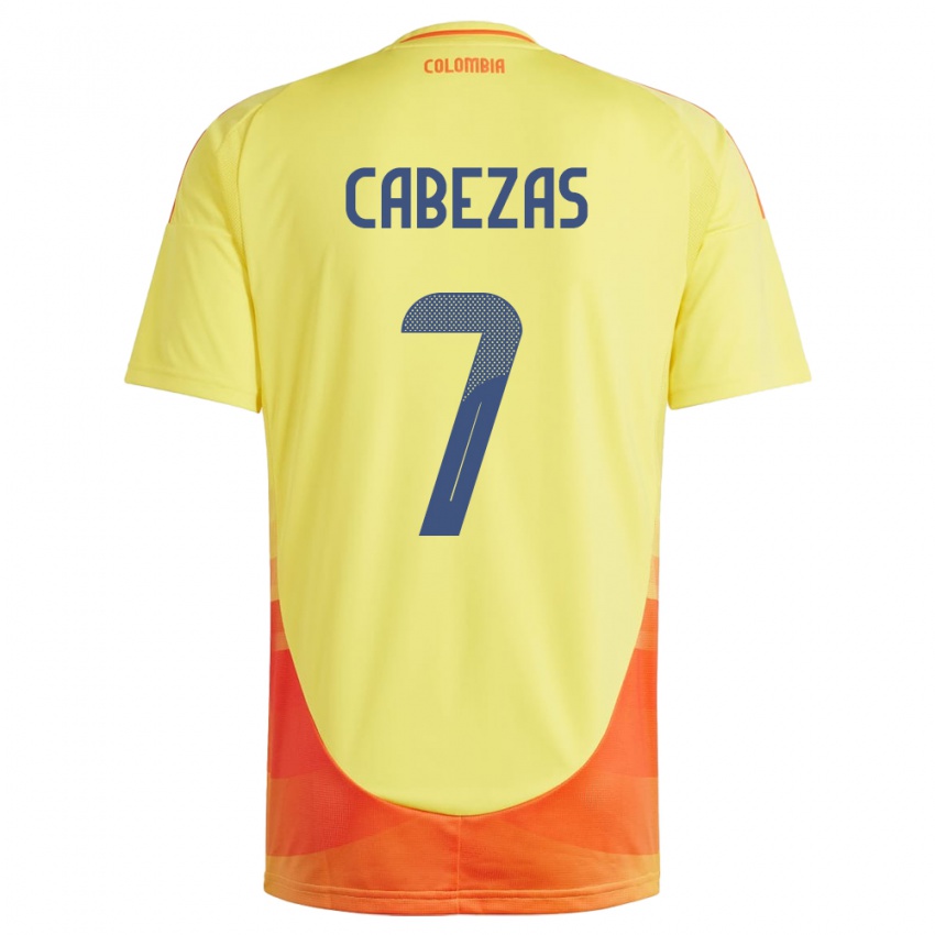 Niño Camiseta Colombia Jorge Cabezas #7 Amarillo 1ª Equipación 24-26 La Camisa México