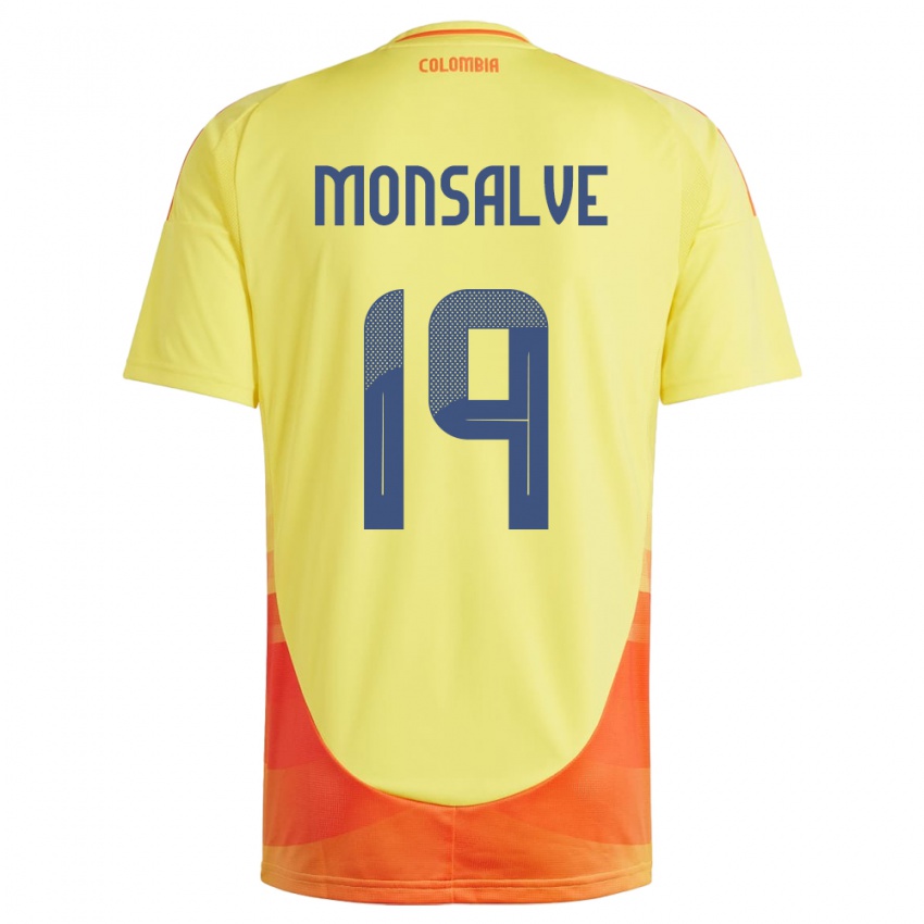 Niño Camiseta Colombia Miguel Monsalve #19 Amarillo 1ª Equipación 24-26 La Camisa México