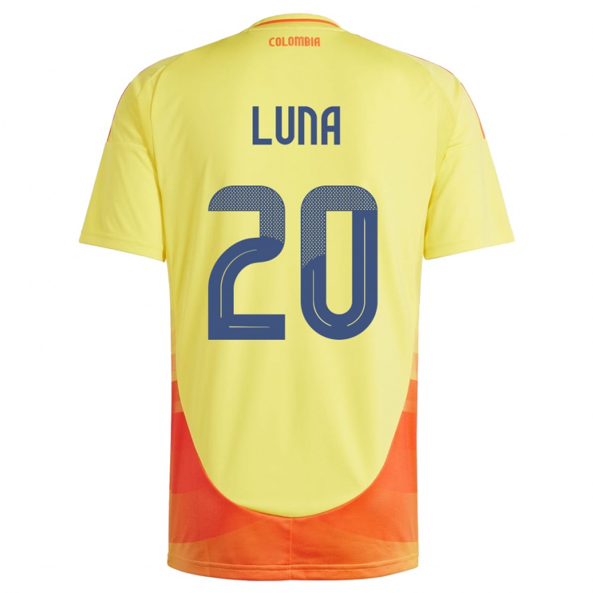 Niño Camiseta Colombia Daniel Luna #20 Amarillo 1ª Equipación 24-26 La Camisa México