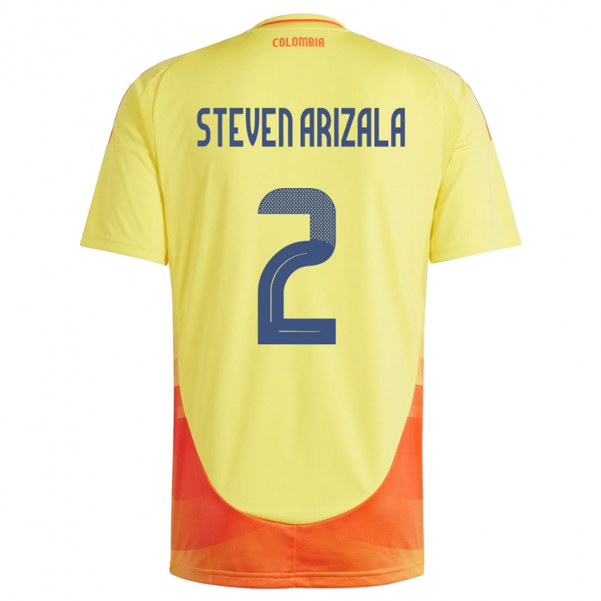 Niño Camiseta Colombia Elver Steven Arizala #2 Amarillo 1ª Equipación 24-26 La Camisa México