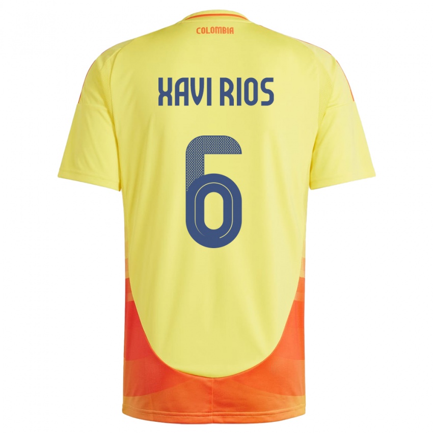 Niño Camiseta Colombia Xavi Ríos #6 Amarillo 1ª Equipación 24-26 La Camisa México