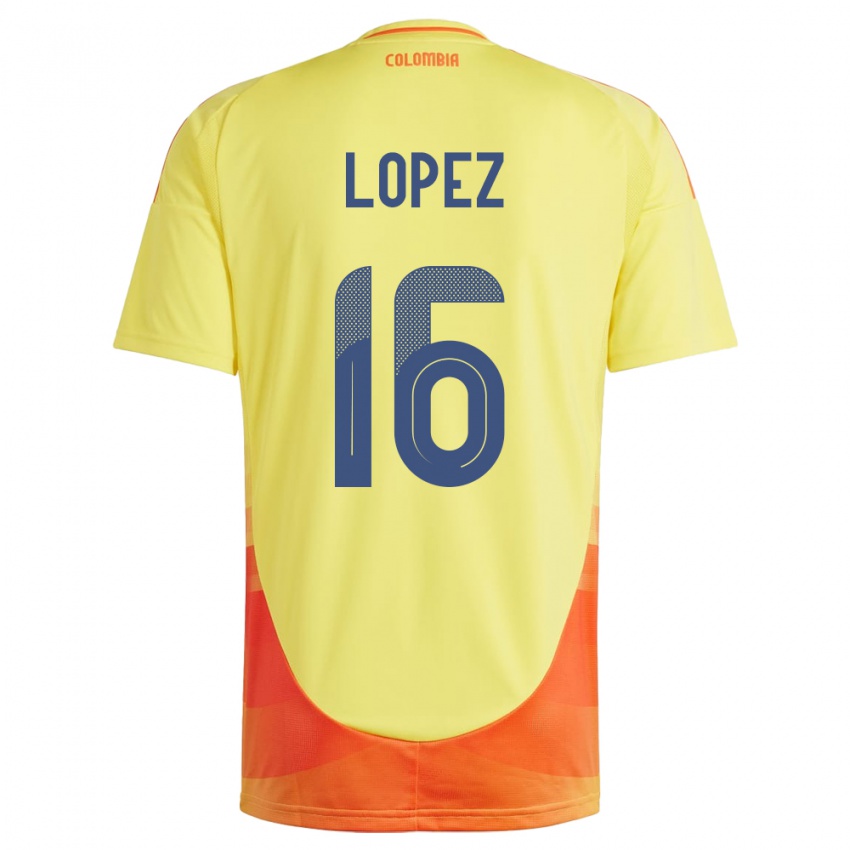 Niño Camiseta Colombia William López #16 Amarillo 1ª Equipación 24-26 La Camisa México