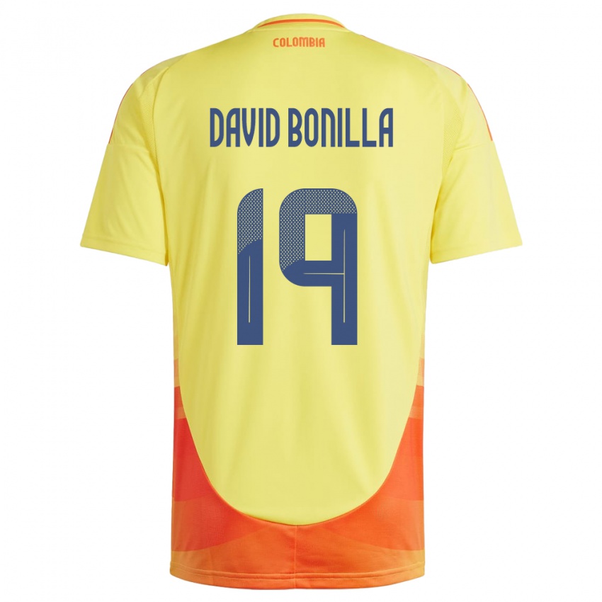 Niño Camiseta Colombia Juan David Bonilla #19 Amarillo 1ª Equipación 24-26 La Camisa México