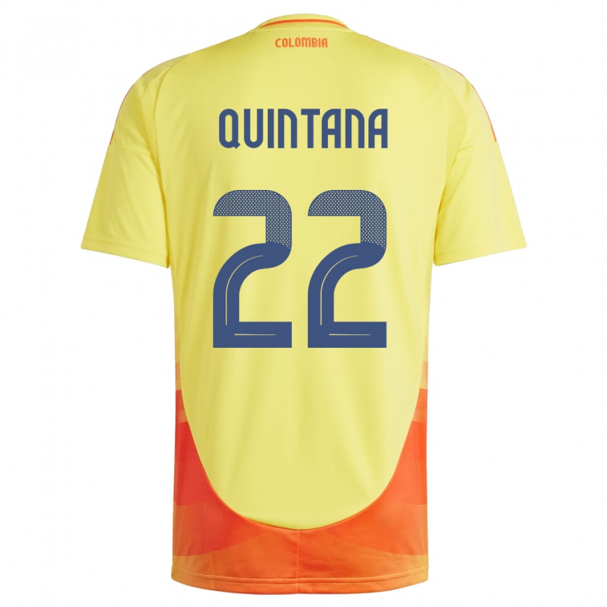 Niño Camiseta Colombia Breiner Quintana #22 Amarillo 1ª Equipación 24-26 La Camisa México