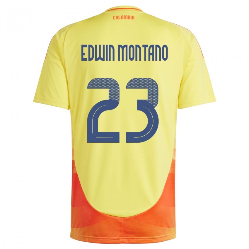 Niño Camiseta Colombia John Edwin Montaño #23 Amarillo 1ª Equipación 24-26 La Camisa México