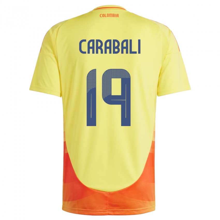 Niño Camiseta Colombia Jorelyn Carabalí #19 Amarillo 1ª Equipación 24-26 La Camisa México