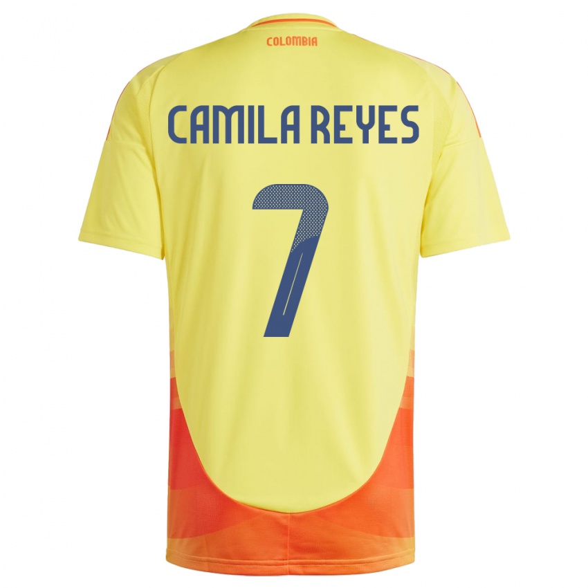 Niño Camiseta Colombia María Camila Reyes #7 Amarillo 1ª Equipación 24-26 La Camisa México