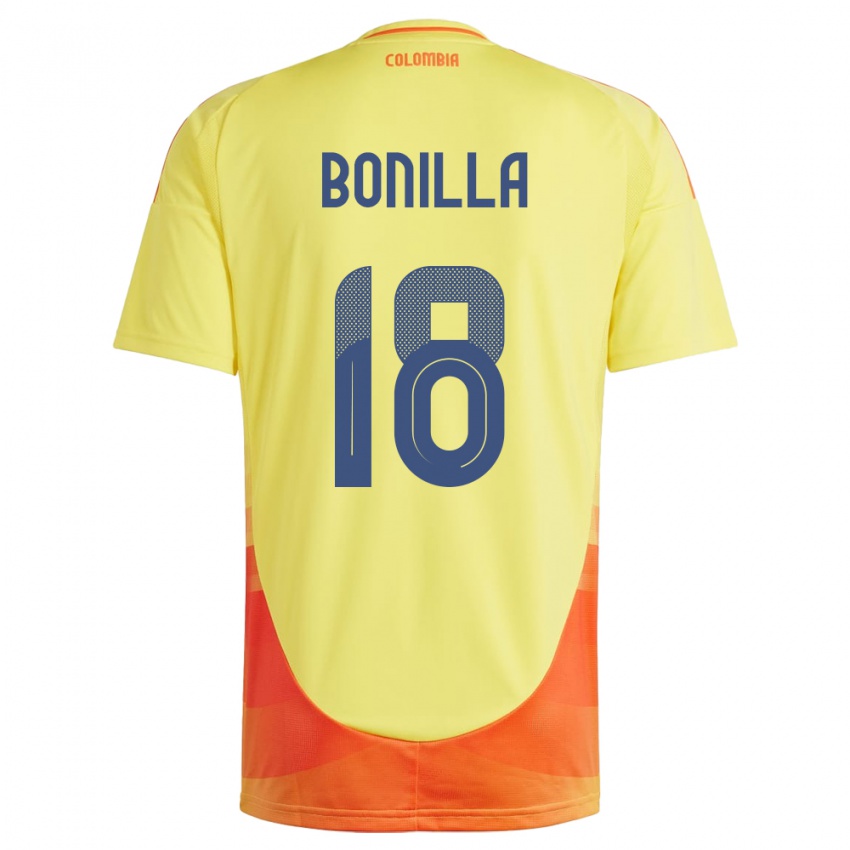 Niño Camiseta Colombia Wendy Bonilla #18 Amarillo 1ª Equipación 24-26 La Camisa México