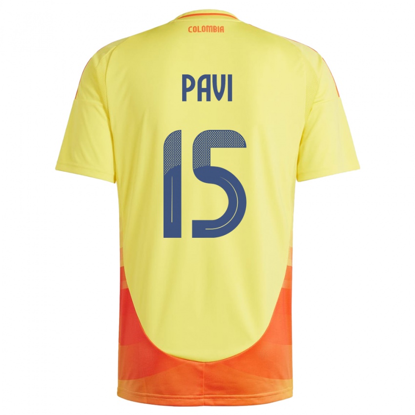 Niño Camiseta Colombia Manuela Paví #15 Amarillo 1ª Equipación 24-26 La Camisa México