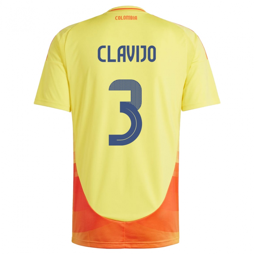 Niño Camiseta Colombia Ángela Clavijo #3 Amarillo 1ª Equipación 24-26 La Camisa México