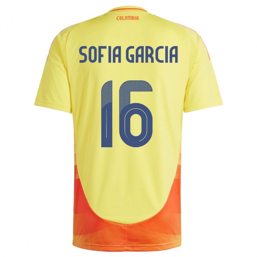 Niño Camiseta Colombia Sofía García #16 Amarillo 1ª Equipación 24-26 La Camisa México