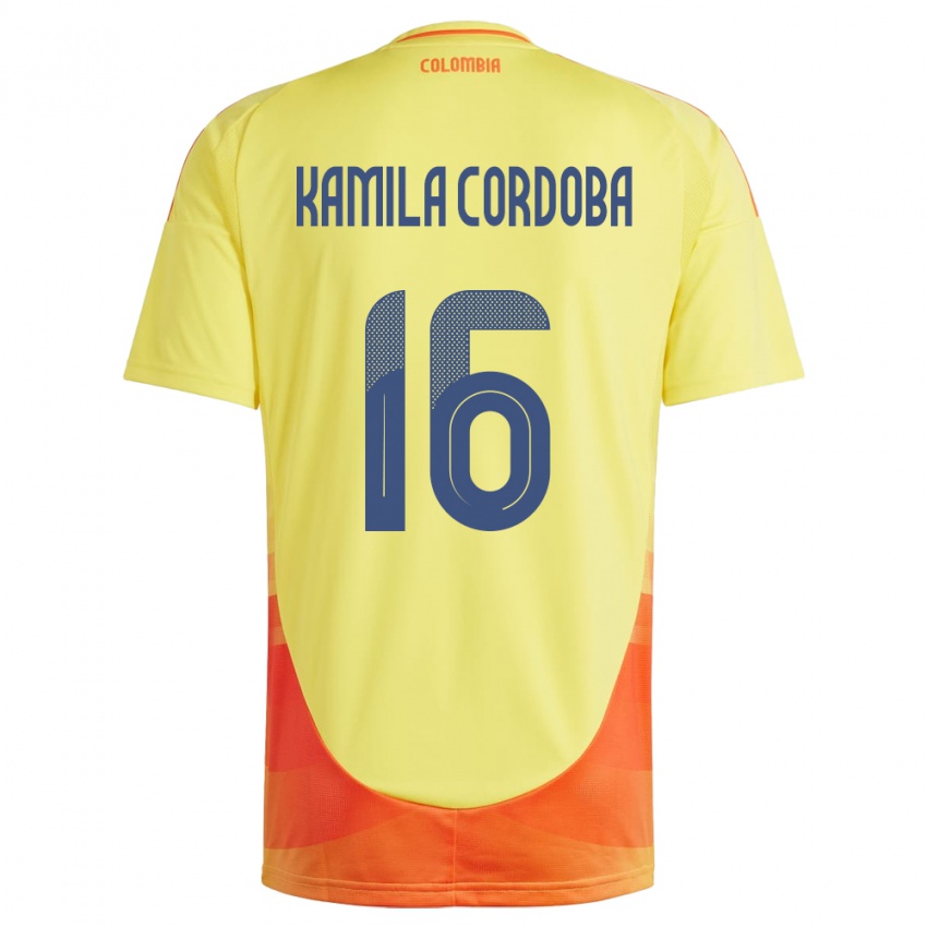 Niño Camiseta Colombia Sara Kamila Córdoba #16 Amarillo 1ª Equipación 24-26 La Camisa México