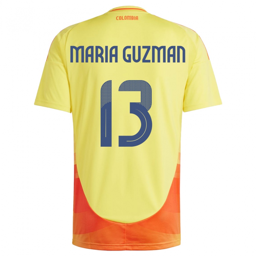 Niño Camiseta Colombia Ana María Guzmán #13 Amarillo 1ª Equipación 24-26 La Camisa México