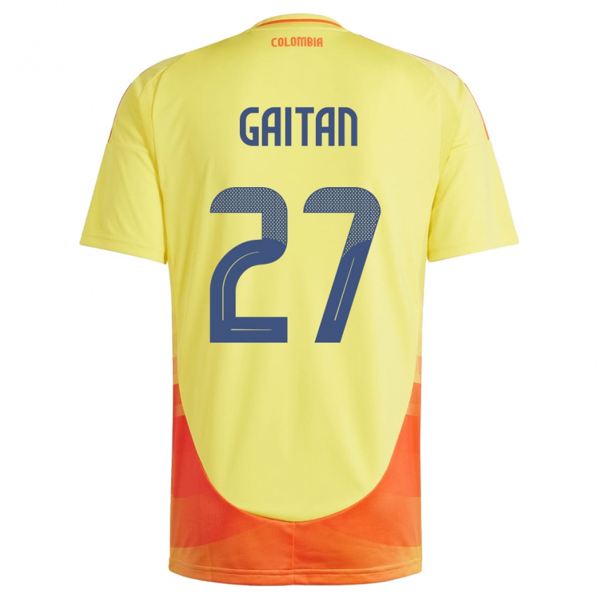 Niño Camiseta Colombia Natalia Gaitán #27 Amarillo 1ª Equipación 24-26 La Camisa México